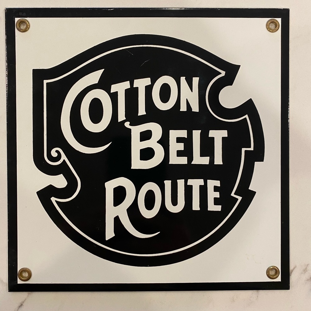 American Made Porcelain sign NWT Cotton Belt Route